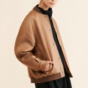 Free People Wild Rose Vegan Suede Bomber